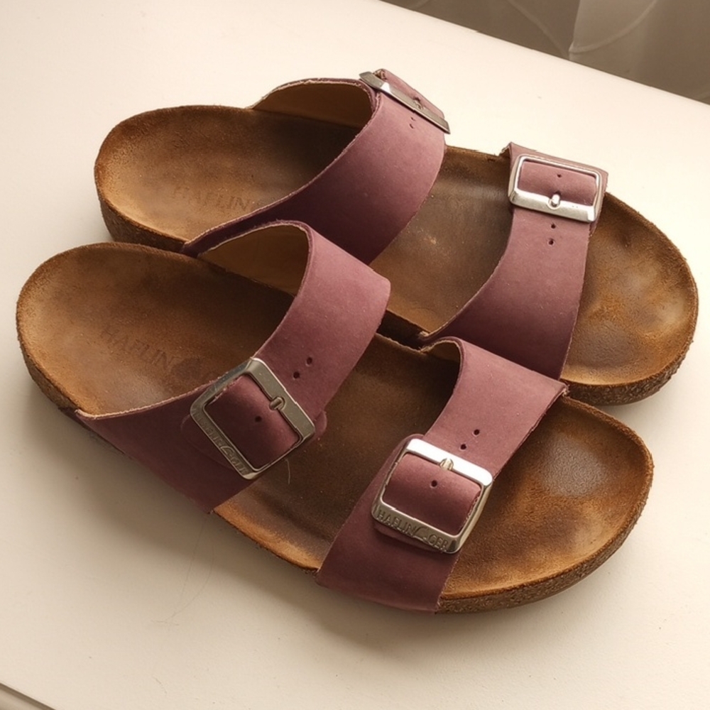 Haflinger Mauve Sandals with Buckles